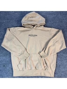 Young & Reckless Los Angeles Tan Hoodie Sweatshirt Large - Casual, Oversized